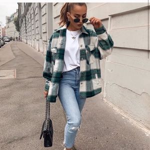 Zara Green Plaid Overshirt